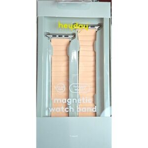 Heyday Magnetic Watch Band for Apple Watch 42 45mm Peach Silicone Fits 140-200mm